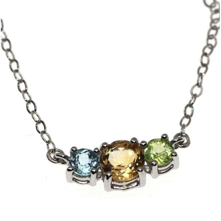 NSA|collana collier argento 925 citrino peridot topazio naturali CHETE LAROCHE donna