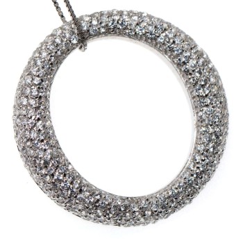 NSA|collana argento 925 ciondolo chetè laroche anello cerchio pavè brillanti zirconi