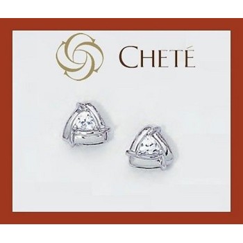 NSA|925 silver triangular point light earrings with zircon chete laroche