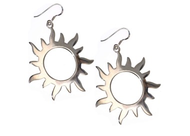 NSA|sun earrings with rays pendants silver 925 ethnic woman