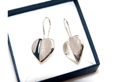 NSA|earrings 925 silver hearts shaped smooth pendants with hook for women and girls