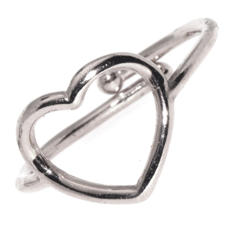 NSA|White rose gold plated adjustable heart silver ring 925