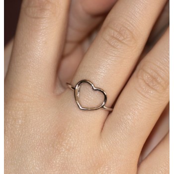 NSA|Anello argento 925 cuore regolabile bagno oro bianco NALBORI