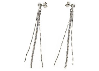 NSA|925 silver tennis earrings with zircon tails and diamond balls for women