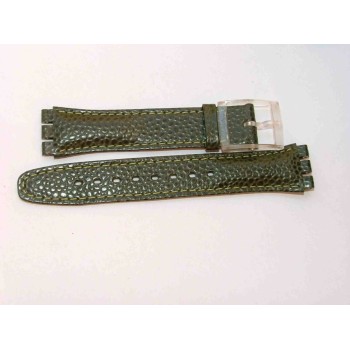 NSA|Original genuine green leather replacement strap suitable for all Swatch Gents