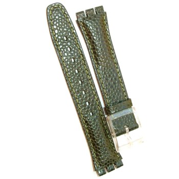 NSA|cinturino ricambio adatto a tutti gli swatch gents originale vera pelle verde