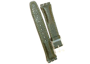 NSA|cinturino ricambio adatto a tutti gli swatch gents originale vera pelle verde