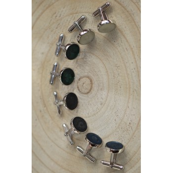 NSA|925 silver cufflinks with round enamel button in various colors for men's shirt NonsoloArgenti