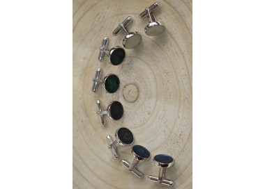 NSA|925 silver cufflinks with round enamel button in various colors for men's shirt NonsoloArgenti