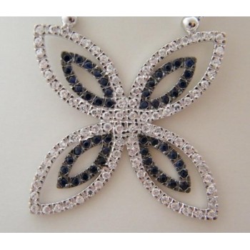 NSA|Chetè Laroche: 925 silver necklace and pendant with midnight blue zircons