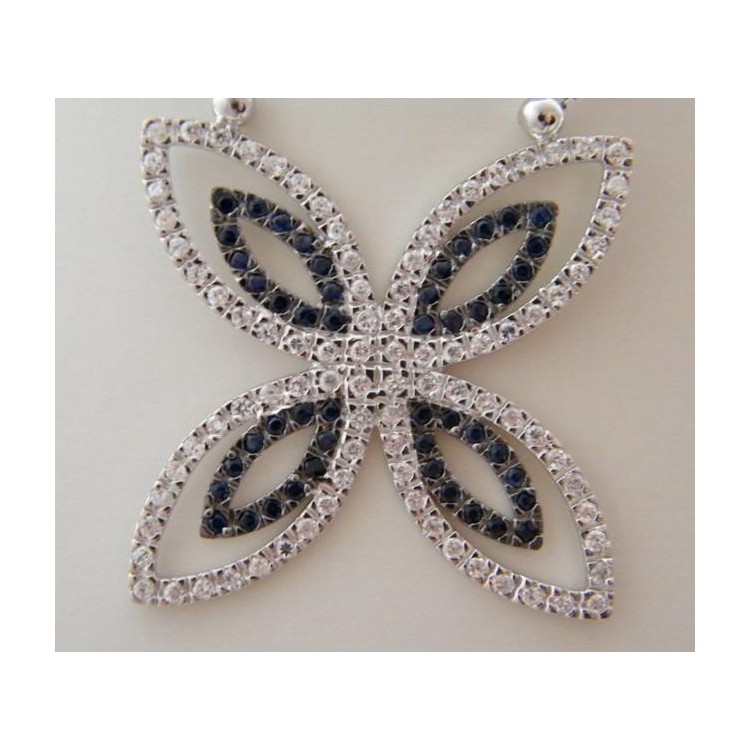 NSA|Chetè Laroche: 925 silver necklace and pendant with midnight blue zircons