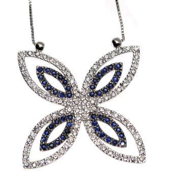 NSA|Chetè Laroche: 925 silver necklace and pendant with midnight blue zircons