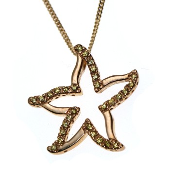 NSA|Chetè & Laroche necklace with starfish pendant in yellow gold plated 925 silver with zircons