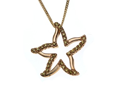 NSA|Chetè & Laroche necklace with starfish pendant in yellow gold plated 925 silver with zircons