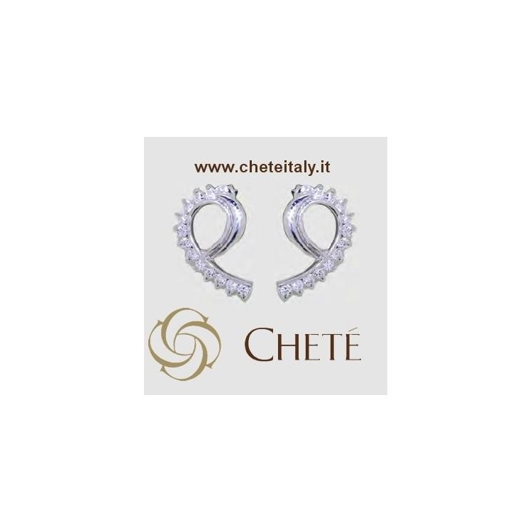 NSA|Chetè Laroche wave earrings 925 silver with white zircons for women