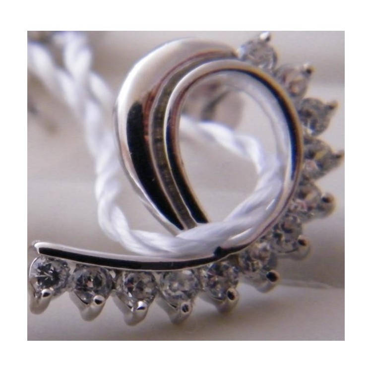 NSA|Chetè Laroche ORECCHINI ARGENTO 925 effetto ORO BIANCO con ZIRCONI