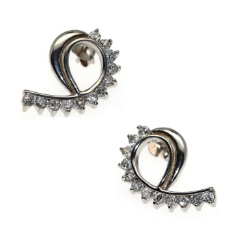 NSA|Chetè Laroche wave earrings 925 silver with white zircons for women