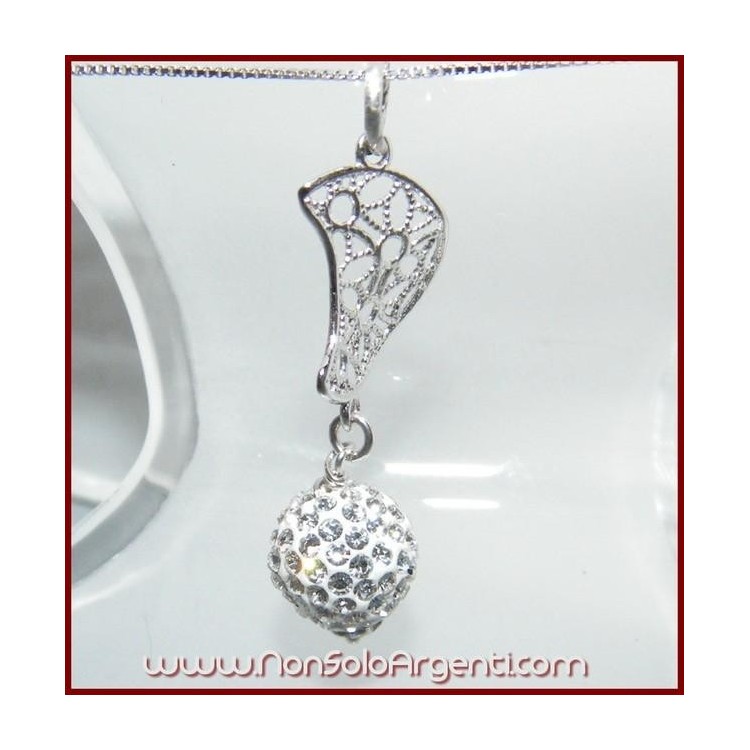 NSA|925 silver choker with filigree moon and zircon sphere women's necklace