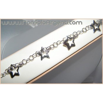 NSA|Argento 925 : Bracciale rodiato con ciondoli a Stella