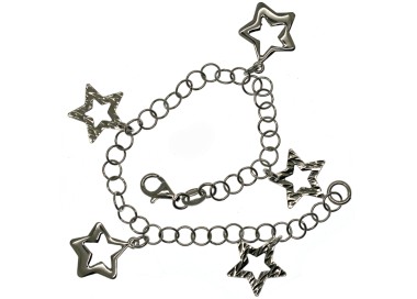 NSA|925 silver bracelet with star charms, star charm pendants for women