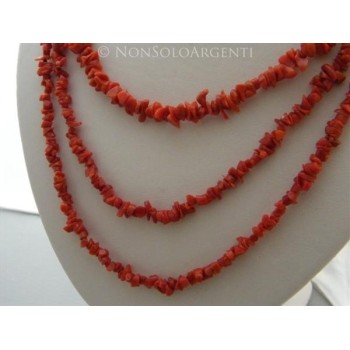 NSA|925 Silver Necklace with Torre del Greco Real Coral and Onyx Pearls