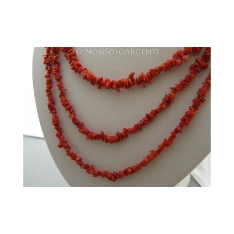 NSA|925 Silver Necklace with Torre del Greco Real Coral and Onyx Pearls