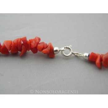 NSA|925 Silver Necklace with Torre del Greco Real Coral and Onyx Pearls