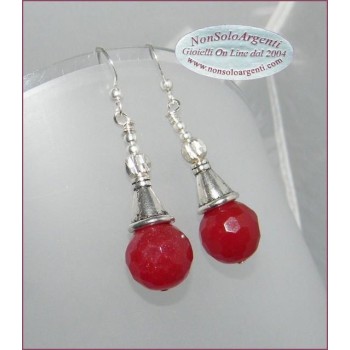 NSA|Argento 925 : Orecchini con ciondoli di radice di avventurina rossa