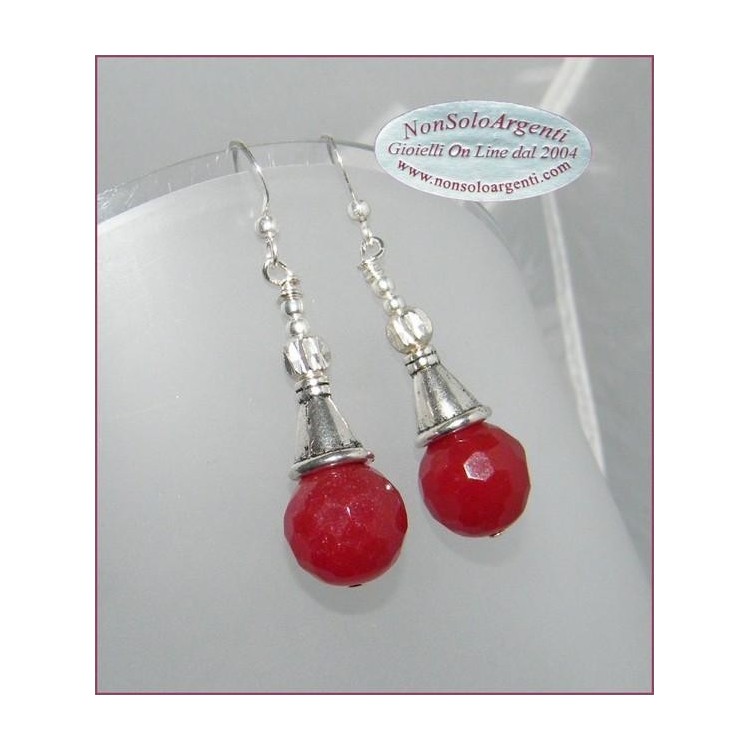 NSA|Argento 925 : Orecchini con ciondoli di radice di avventurina rossa