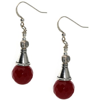NSA|925 silver earrings with red aventurine root pendants for women