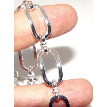 NSA|Bracciale donna in Argento 925 non rodiato con ovali grandi misura 17,50 / 18 cm