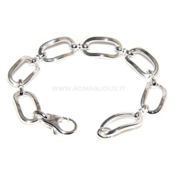 NSA|Bracciale donna in Argento 925 non rodiato con ovali grandi misura 17,50 / 18 cm