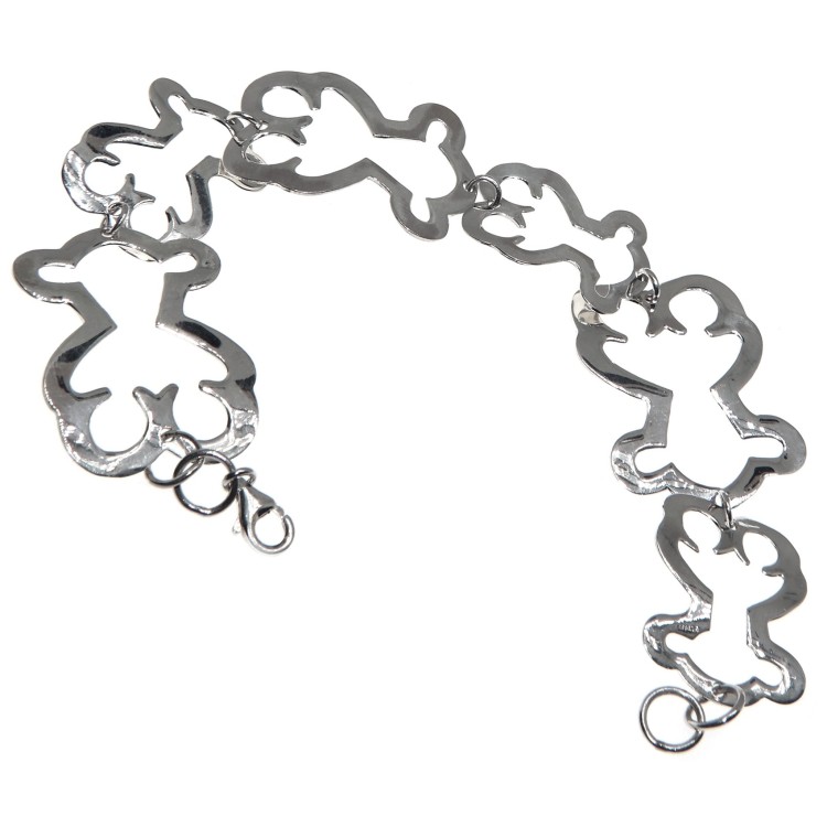 NSA|925 silver bracelet with bears and large teddy bears for women and girls
