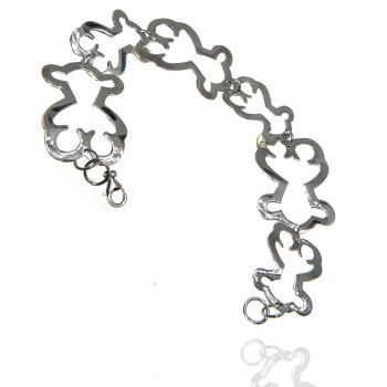 NSA|bracciale argento 925 orsi sagome orsetti grandi donna ragazza