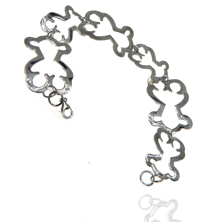 NSA|bracciale argento 925 orsi sagome orsetti grandi donna ragazza