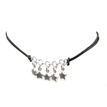 NSA|925 silver star charm cord bracelet for women and girls NonSoloArgenti