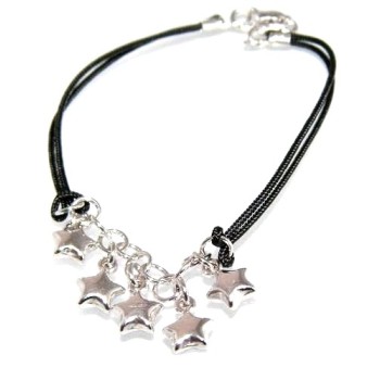 NSA|925 silver star charm cord bracelet for women and girls NonSoloArgenti