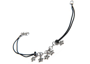 NSA|bracciale cordino ciondoli stelle stelline argento 925  donna e ragazza NonSoloArgenti