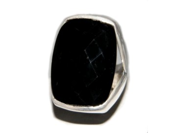 NSA|925 natural onyx rectangular silver ring size 15 ethnic
