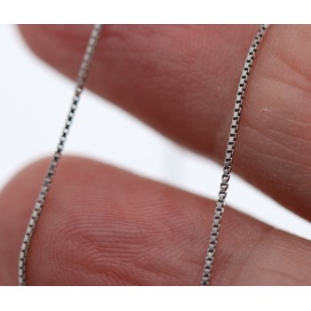 NSA|925 silver necklace, rhodium-plated diamond Venetian chain mod. thickness 0.6mm ND12