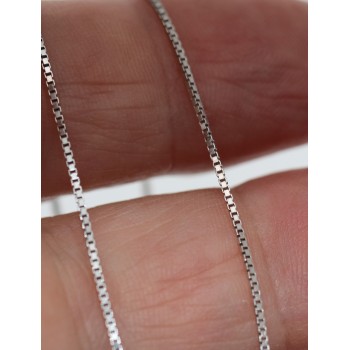 NSA|Necklace 925 silver Venetian diamond chain rhodium yellow gold rose thickness 0.8mm ND15