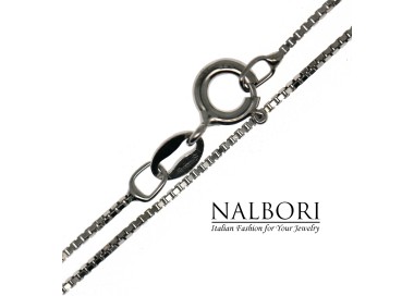 NSA|925 silver necklace, rhodium-plated diamond Venetian chain, thickness 0.8mm ND15