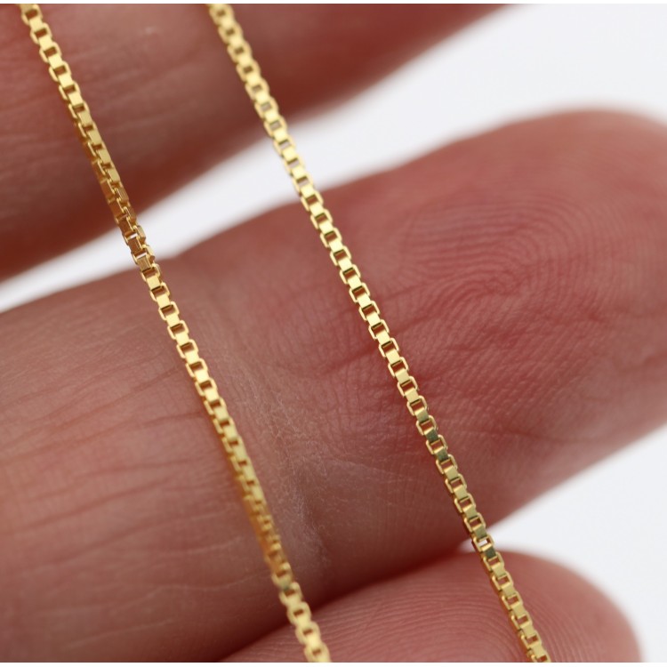 NSA|925 silver necklace, yellow gold plated diamond Venetian chain, thickness 0.8mm ND15