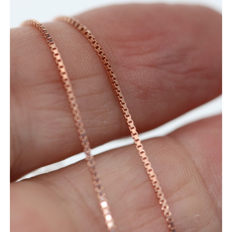 NSA|Collana argento 925 catenina veneziana diamantata rodio oro giallo rosa spessore 0,8mm ND15