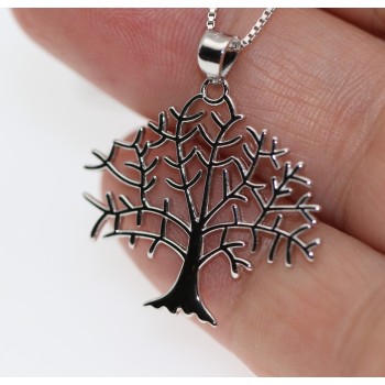 NSA|collana Argento 925 girocollo e ciondolo albero della vita famiglia nascita
