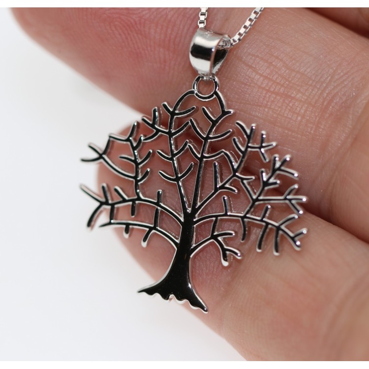 NSA|925 Silver necklace and tree of life family birth pendant