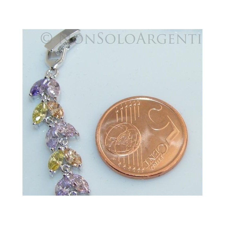 NSA|Bracciale Braccialetto donna navette colorate ottone Laminato ORO 750 18kt