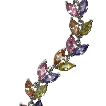 NSA|Bracciale tennis donna navette colorate colori pastello ottone rodiato 18kgf