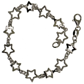 NSA|925 silver bracelet with smooth and satin stars for women