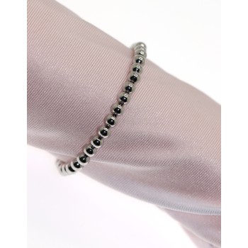 NSA|bracciale tutto argento 925 palline sfere grandi 5mm piene 17 cm donna